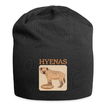 Hyène hyène tacheté hyène cadeau - Bonnet en jersey - noir - Devant