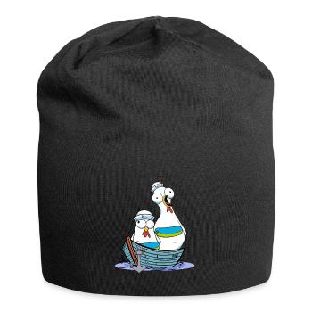 Huhn Matrose Seemann maritim Anker Ahoi Reise - Jersey-Beanie - Schwarz - Vorne