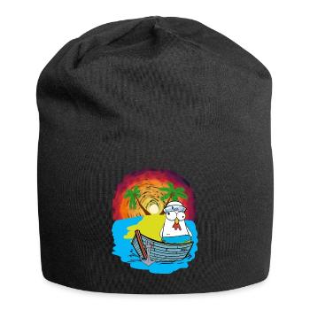 Hühner Matrosen Boot Strand Schwimmring Ahoi - Jersey-Beanie - Schwarz - Vorne