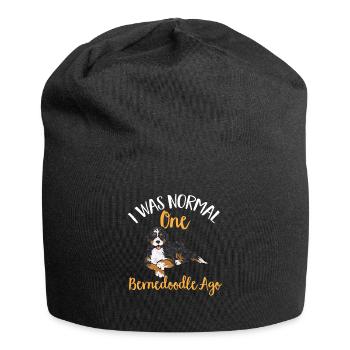 Bernedoodle Hund - Jersey-Beanie - Schwarz - Vorne