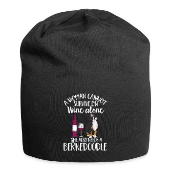 Bernedoodle Dog - Jersey Beanie - black - Front