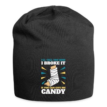 Ich werde dir erzählen, wie ich es gebrochen habe, gebrochene Knochenknochen - Jersey-Beanie - Schwarz - Vorne