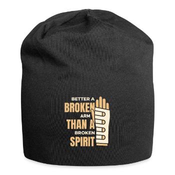 Besser gebrochener Arm als gebrochener Geisterchirurgenknochen - Jersey-Beanie - Schwarz - Vorne