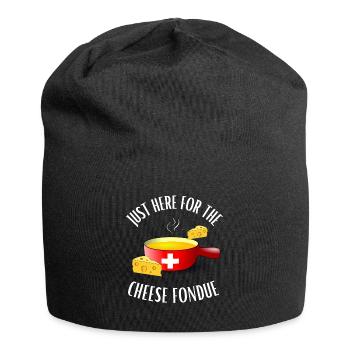 Cheese fondue Saying Just here for the cheese fondue - Jersey Beanie - black - Front