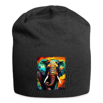 Elephant Portrait - Jersey Beanie - black - Front