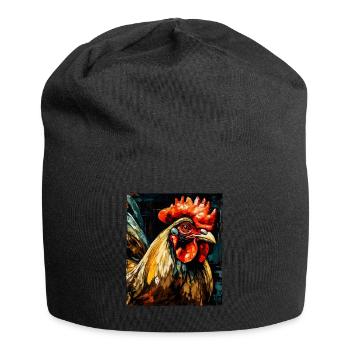 Hahn Portrait - Jersey-Beanie - Schwarz - Vorne