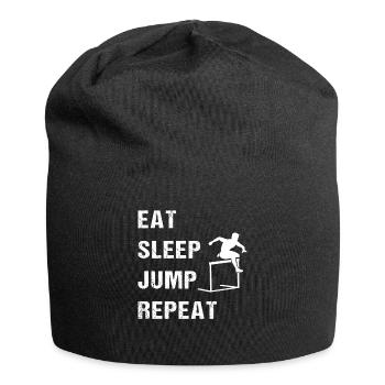 Manger, dormir, sauter, répéter, sport, passion - Bonnet en jersey - noir - Devant