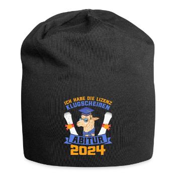Abitur 2024 Habe die Lizenz zum Klugscheißen - Jersey-Beanie - Schwarz - Vorne