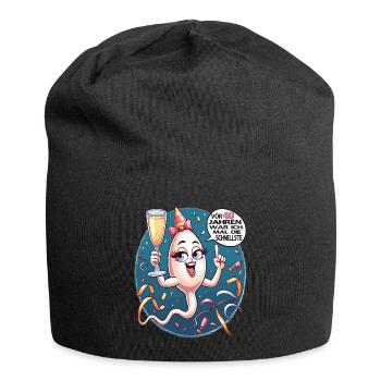 Il y a 40 ans, j’étais la femme la plus rapide - Bonnet en jersey - noir - Devant