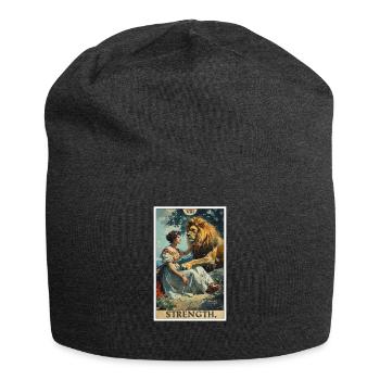 Tarotkarten Tarotkarte Strength Kraft - Jersey-Beanie - Anthrazit - Vorne