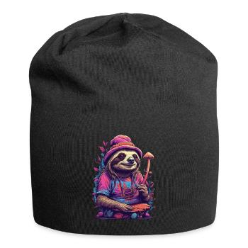 Faultier Psychedelic Art Wald Pilze Musik Festival - Jersey-Beanie - Schwarz - Vorne