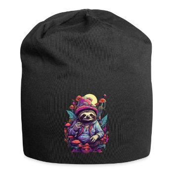 Faultier Psychedelic Art Wald Pilze Musik Festival - Jersey-Beanie - Schwarz - Vorne