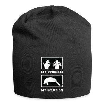 Dugong Lover Mon Problème Mon Pictogramme Papa Vache De Mer - Bonnet en jersey - noir - Devant