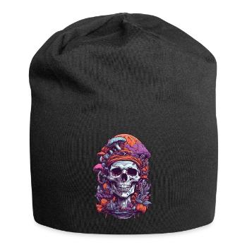 Psychedelic Art Skull Wald Pilze Musik Festival - Jersey-Beanie - Schwarz - Vorne