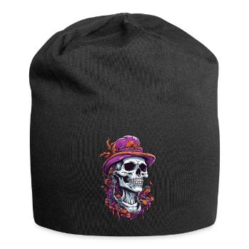 Crâne psychédélique Art Goa Trance champignons - Bonnet en jersey - noir - Devant