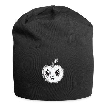 Cute Kawaii Apple for Fruit Lovers - Jersey Beanie - black - Front