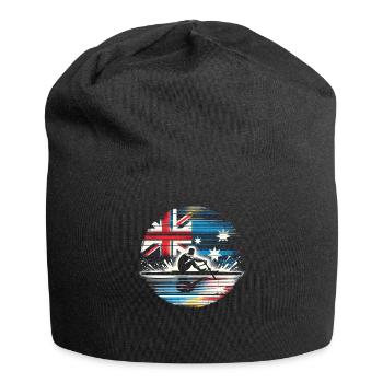 Australie Drapeau Aviron Mâle Sculling Patriot Lover - Bonnet en jersey - noir - Devant
