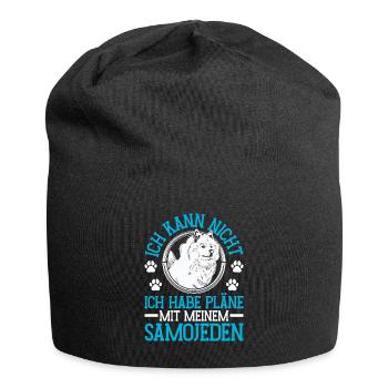 Pläne mit meinem Samojede Schlittenhund - Jersey-Beanie - Schwarz - Vorne