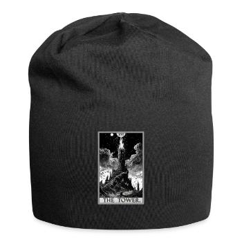 Tarotkarten Tarotkarte The Tower Der Turm - Jersey-Beanie - Schwarz - Vorne