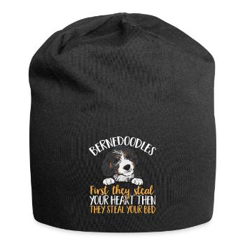 Bernedoodle Dog - Jersey Beanie - black - Front