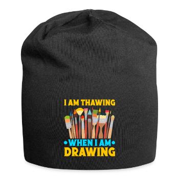 Artiste cool Je suis en train de décongeler quand je suis dessinateur peintre - Bonnet en jersey - noir - Devant