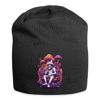 Vivid Colors Forest Mushrooms Music Festival Art - Jersey Beanie - black - Front