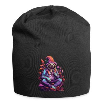 Faultier Psychedelic Art Wald Pilze Musik Festival - Jersey-Beanie - Schwarz - Vorne