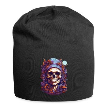 Psychedelic Skull Art Wald Pilze Musik Festival - Jersey-Beanie - Schwarz - Vorne