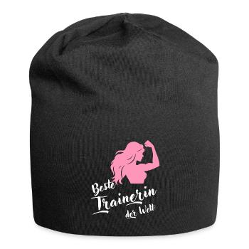 Trainerinnen Geschenk Beste Trainerin der Welt - Jersey-Beanie - Schwarz - Vorne