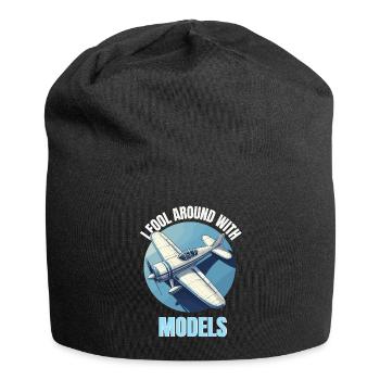 Modellbau Modellflugzeug Flugplatz fliegen lustig - Jersey-Beanie - Schwarz - Vorne