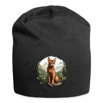 Chat d’Abyssinie Abessinierkatze - Bonnet en jersey - noir - Devant