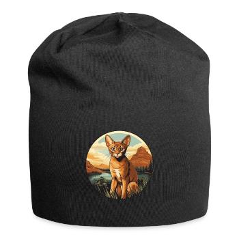 Chat d’Abyssinie Abessinierkatze - Bonnet en jersey - noir - Devant