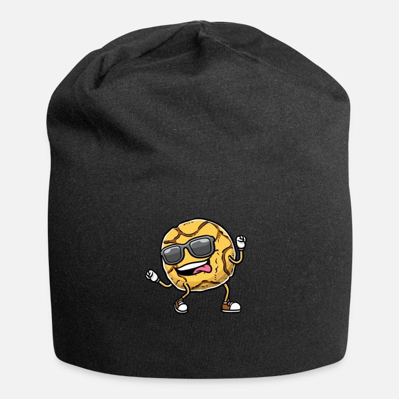 Dancing Ginger Biscuit With Sunglasses - Jersey Beanie - black