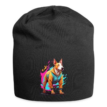 Bull Terrier Streetwear Aesthetic Fitness Look - Jersey Beanie - black - Front