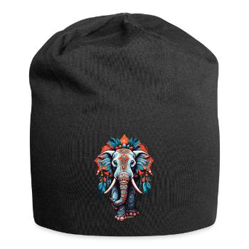 Elefant Spirituelles Mandala Traumfänger Design - Jersey-Beanie - Schwarz - Vorne