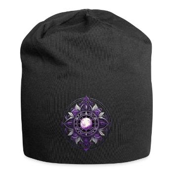 Mond Mandala Design Ästhetisches Spirituelles - Jersey-Beanie - Schwarz - Vorne