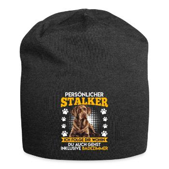 Labrador Liebhaber PERSÖNLICHER STALKER Lustiges - Jersey-Beanie - Anthrazit - Vorne