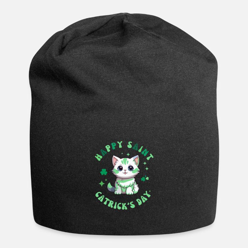 Happy Saint Catricks Day Funny St Patricks Day - Jersey Beanie - black