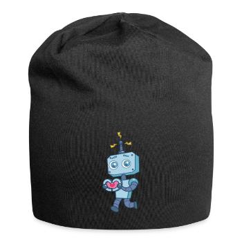 Süßer Roboter Herz Robotik Technik - Jersey-Beanie - Schwarz - Vorne
