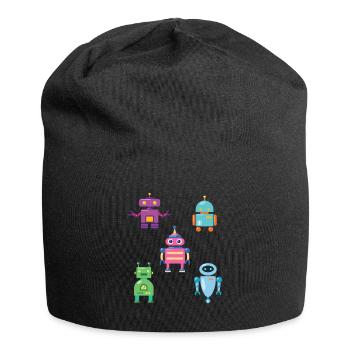 Süße Roboter Robotik Technik - Jersey-Beanie - Schwarz - Vorne