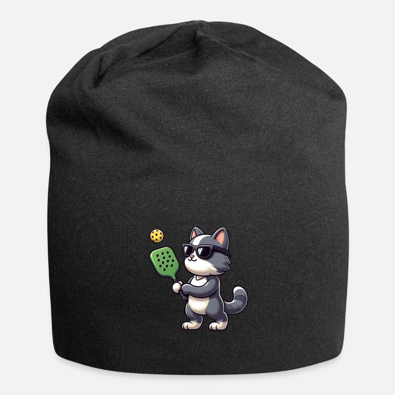 Pickleball Player Cat Lovers Funny - Jersey Beanie - black