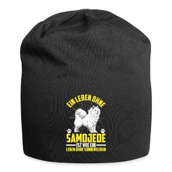 Leben ohne Samojede Schlittenhund - Jersey-Beanie - Schwarz - Vorne