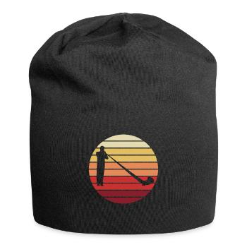 Alphorn Gift - Melody in the Sunset - Jersey Beanie - black - Front