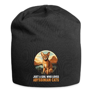 Chat d’Abyssinie Abessinierkatze - Bonnet en jersey - noir - Devant