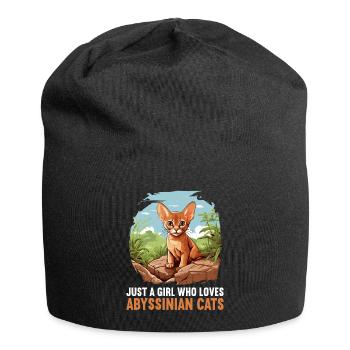 Chat d’Abyssinie Abessinierkatze - Bonnet en jersey - noir - Devant