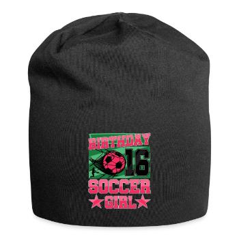 16e anniversaire Fille Football 16 ans Cadeaux - Bonnet en jersey - noir - Devant