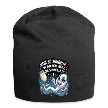 Vor 80 Jahren War Ich die Schnellste Frau - Jersey-Beanie - Schwarz - Vorne