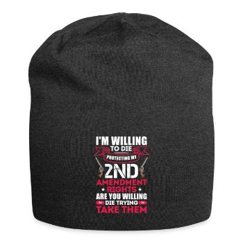 I'm willing to die protecting my 2nd amendment - Jersey Beanie - charcoal grey - Front