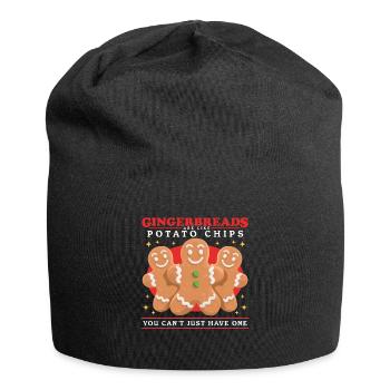 Lebkuchenmänner Lebkuchenmann Lebkuchen Geschenk - Jersey-Beanie - Schwarz - Vorne
