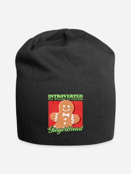 Pain d’épice bonhomme pain d’épice cadeau - Bonnet en jersey - noir